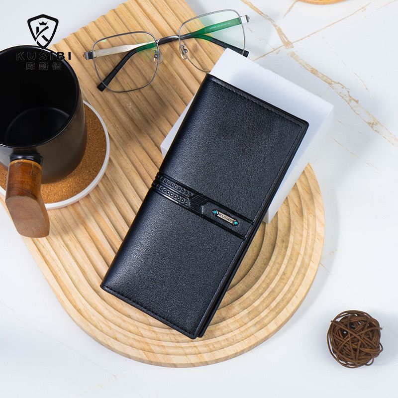 Men’s Luxury Leather Long Wallet – Multi-Card Organizer Clutch Purse