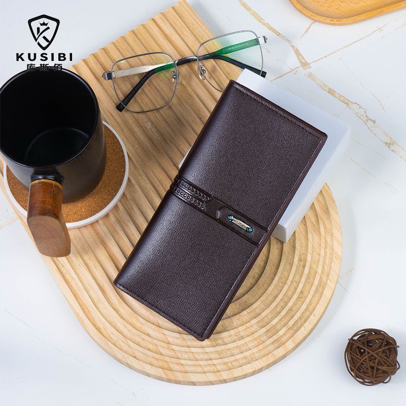Men’s Luxury Leather Long Wallet – Multi-Card Organizer Clutch Purse