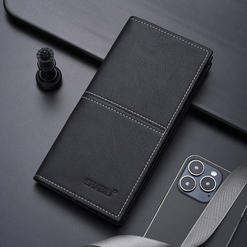 Men’s Stylish Leather Long Wallet  Multi Card Organizer Clutch Purse