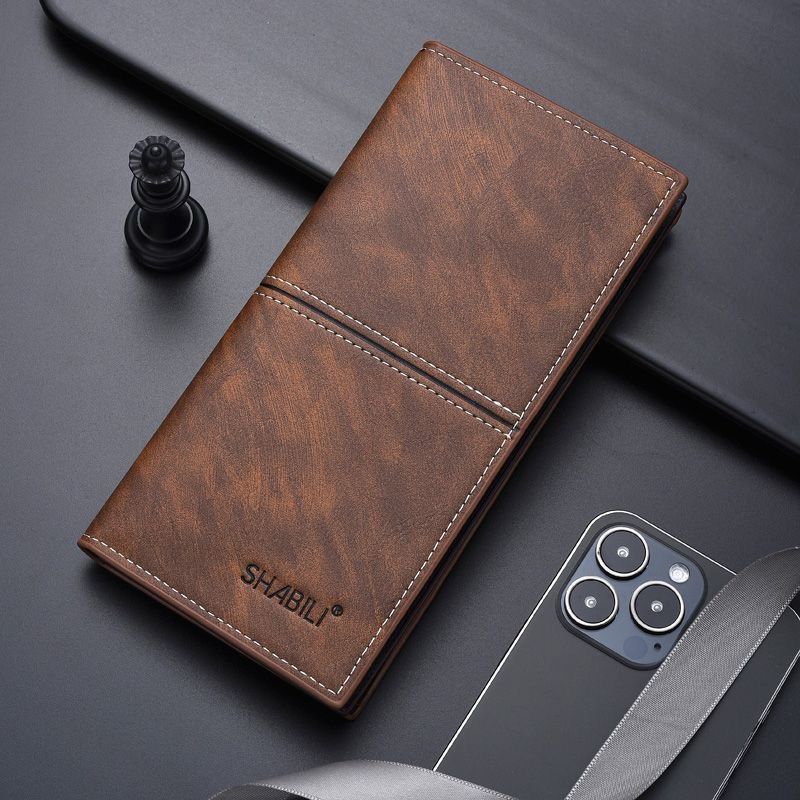 Men’s Stylish Leather Long Wallet  Multi Card Organizer Clutch Purse