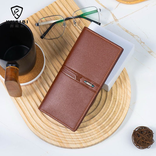 Men’s Luxury Leather Long Wallet – Multi-Card Organizer Clutch Purse