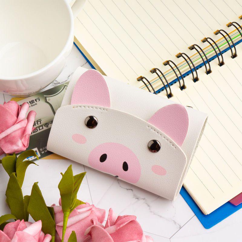 Cute Cartoon Face Mini Wallet  Compact Coin Purse & Card Holder for Kids & Women